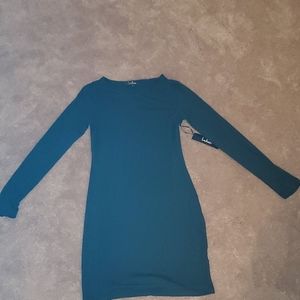 NWT Lulus Long Sleeve Hunter Green Midi Dress